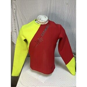 VTG O’Neill Red Neon Yellow Long Sleeve Wetsuit Top XXL Made USA